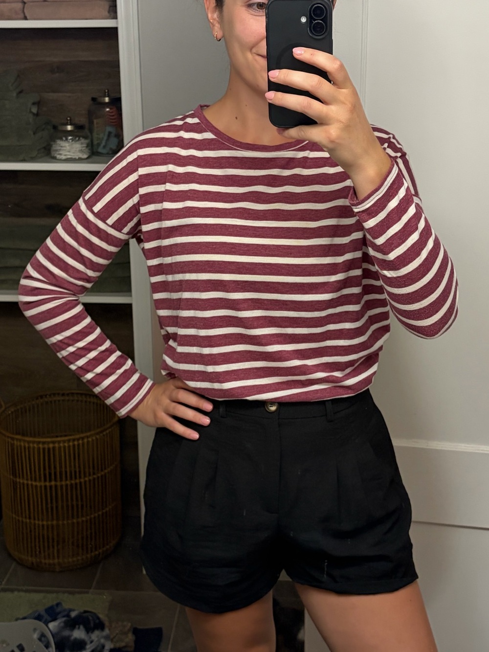 Striped long sleeved tee
